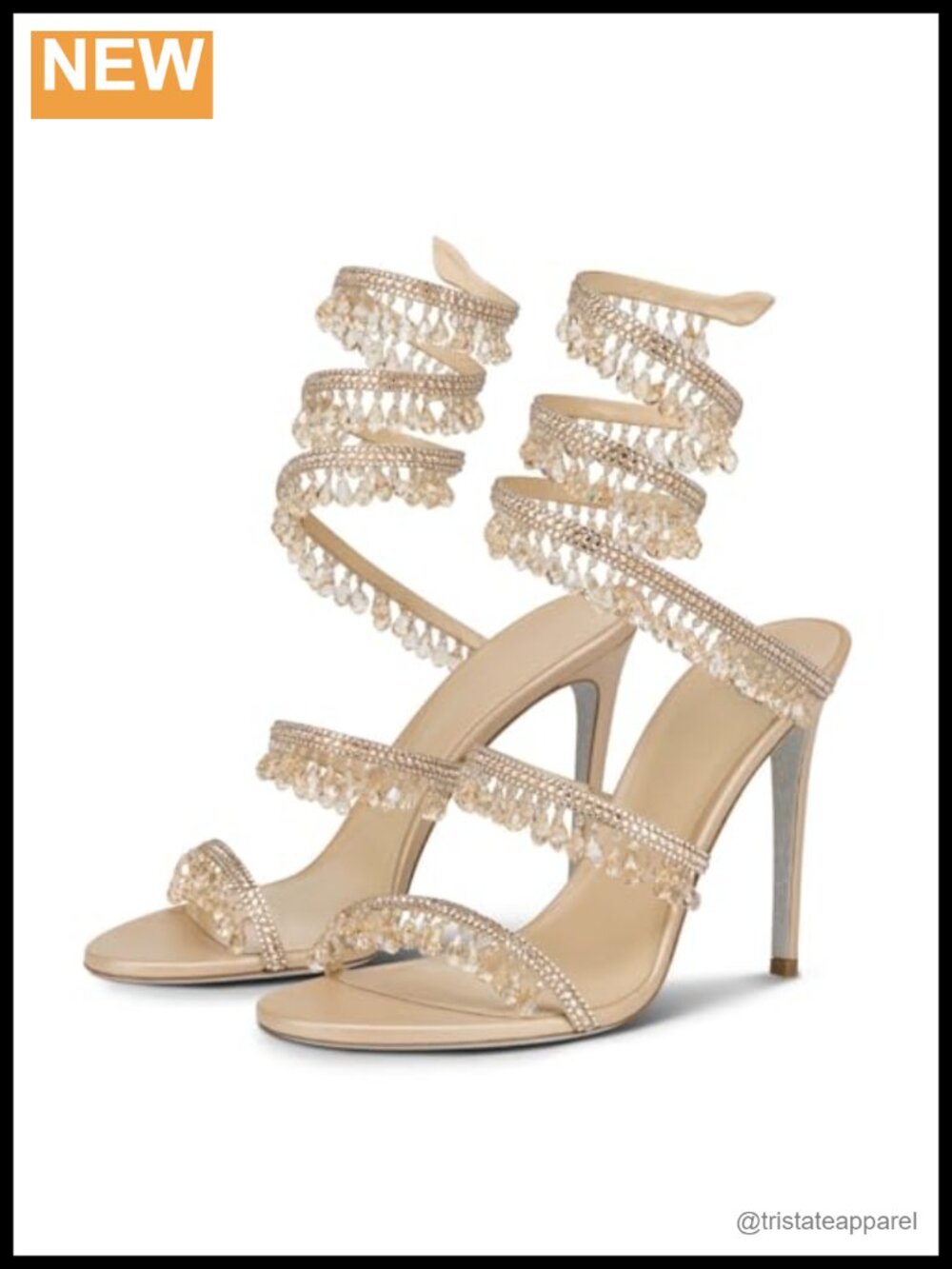 Rhinestone Wrap Around Strappy Stiletto High Heels Lace Up Sandals